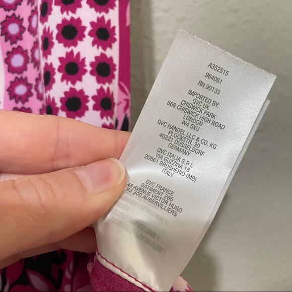 Bob Mackie Hot Pink Sleeveless Button Front Mini Dress Womens Medium Summer - Picture 9 of 9